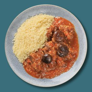 Estofado de ternera con cerveza, setas shiitake y guarnición de cous cous (400 g.)