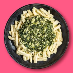 Casarecce con crema de espinacas (350 g.)