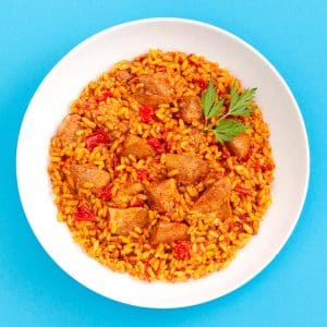 Arroz con daditos de cordero (400 g.)