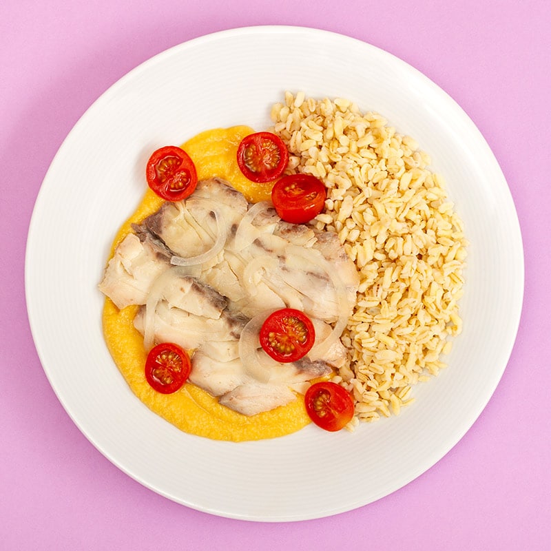 Corvina en salsa con trigo (400 g.)