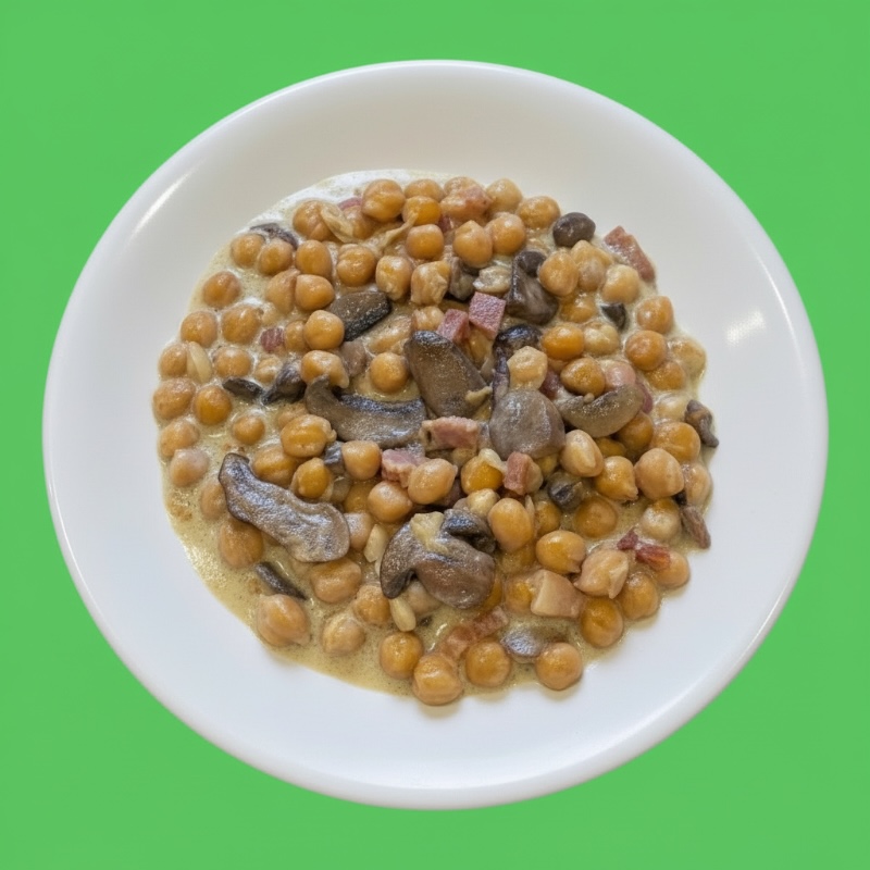 Carbonata_de_garbanzos_con_champiñón_y_bacon_cenital_baja