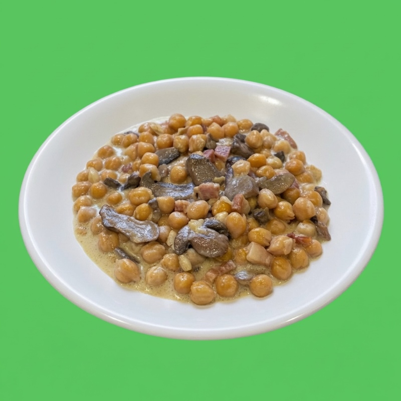 Carbonata_de_garbanzos_con_champiñón_y_bacon_cenital_baja