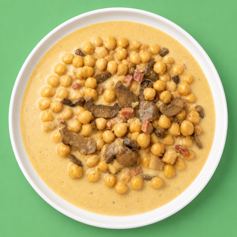 Garbanzos con setas y jamón (400g)
